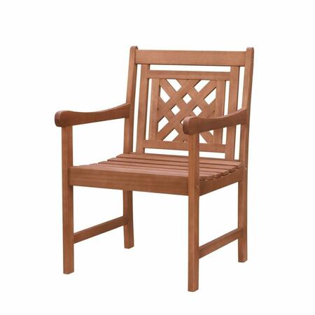 GFANCY FIXTURES 34 x 24 x 24 in. Brown Dining Armchair with Hatched Back GF3094981